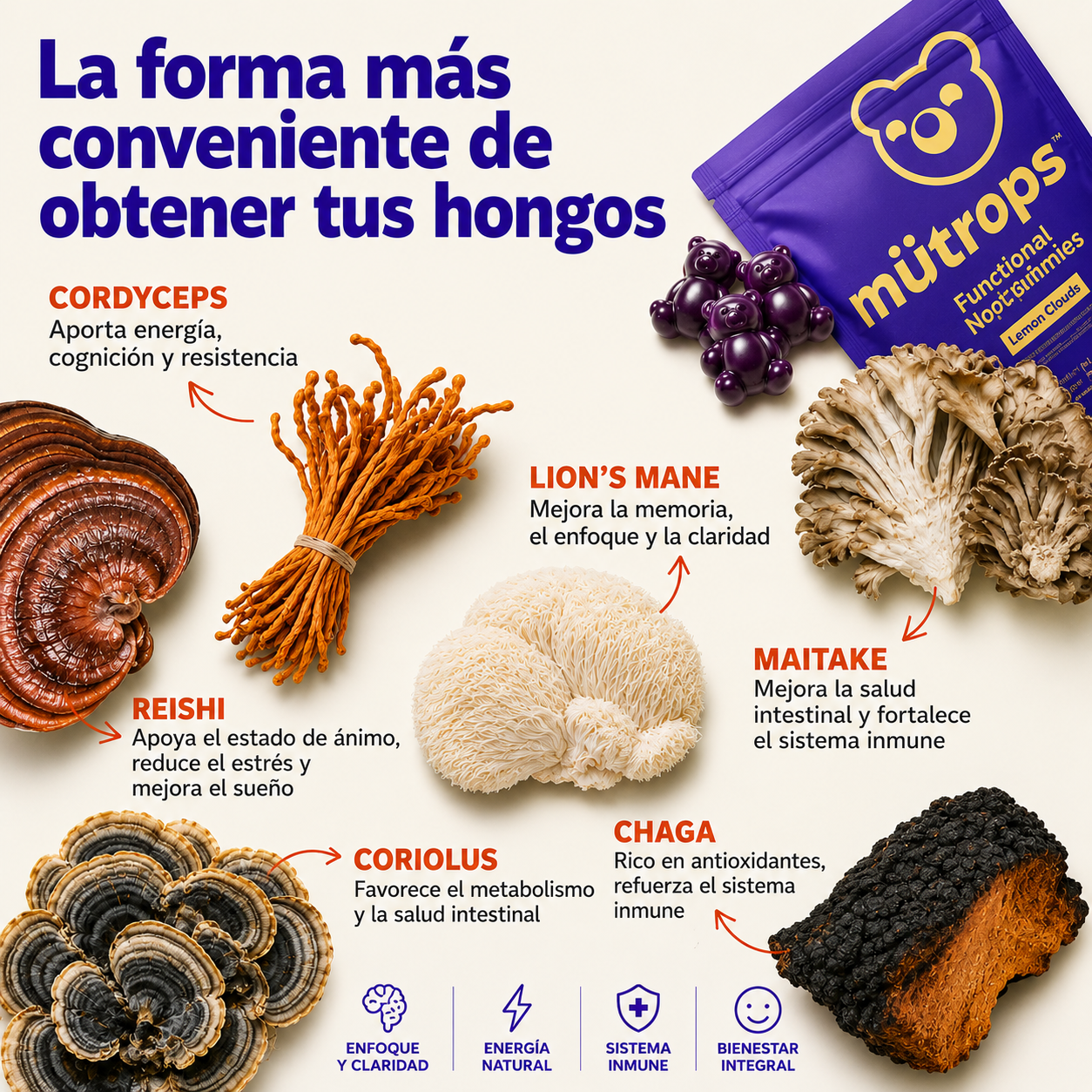 MÜTROPS 🍄‍🟫 | Concéntrate sin café. Y sí, saben a limón.