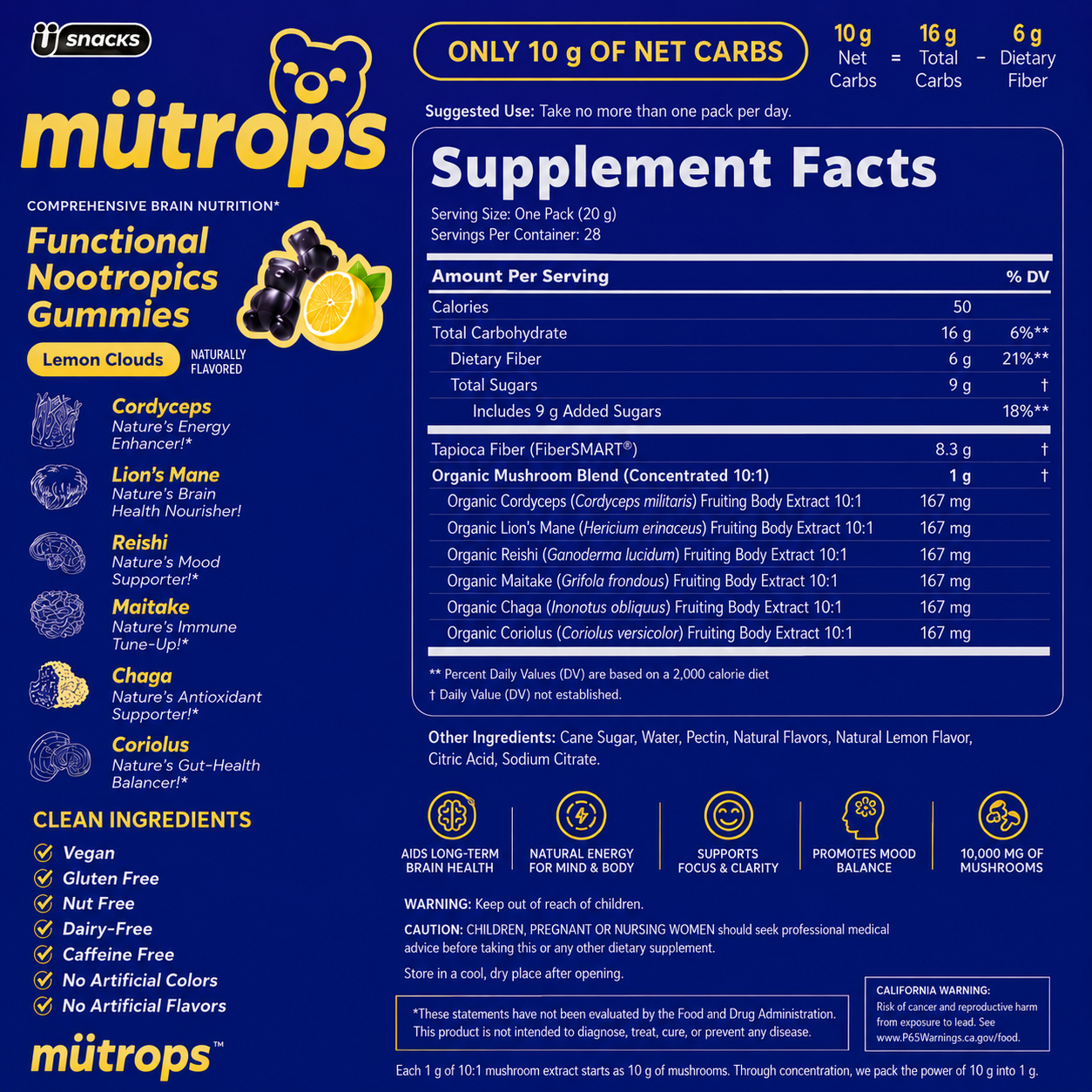 MÜTROPS 🍄‍🟫 | Concéntrate sin café. Y sí, saben a limón.
