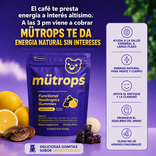 MÜTROPS 🍄‍🟫 | Concéntrate sin café. Y sí, saben a limón.